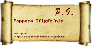 Poppera Ifigénia névjegykártya